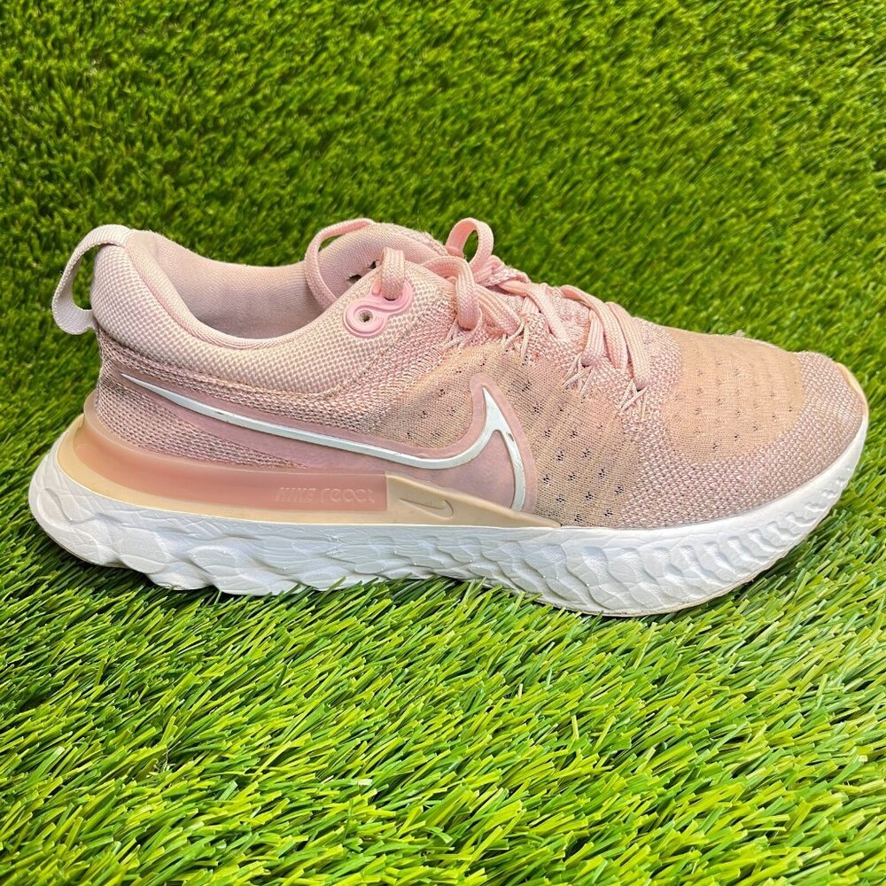 Nike React Infinity Run FK 2 Womens Size 6.5 Pink White Running Shoes Sneakers